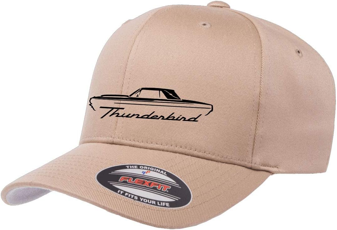 1964 1965 1966 Ford Thunderbird Hardtop Outline Design Flexfit 6277 Athletic Baseball Fitted Hat Cap Khaki L/XL