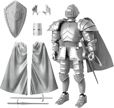 Knight Figine Movable, Knight Action Figures Movable | Knight Collection Movable Full Body 3D Printed, Exquisite Medieval Statue Desk Decor, Collectible Figurine for Family, Lovers
