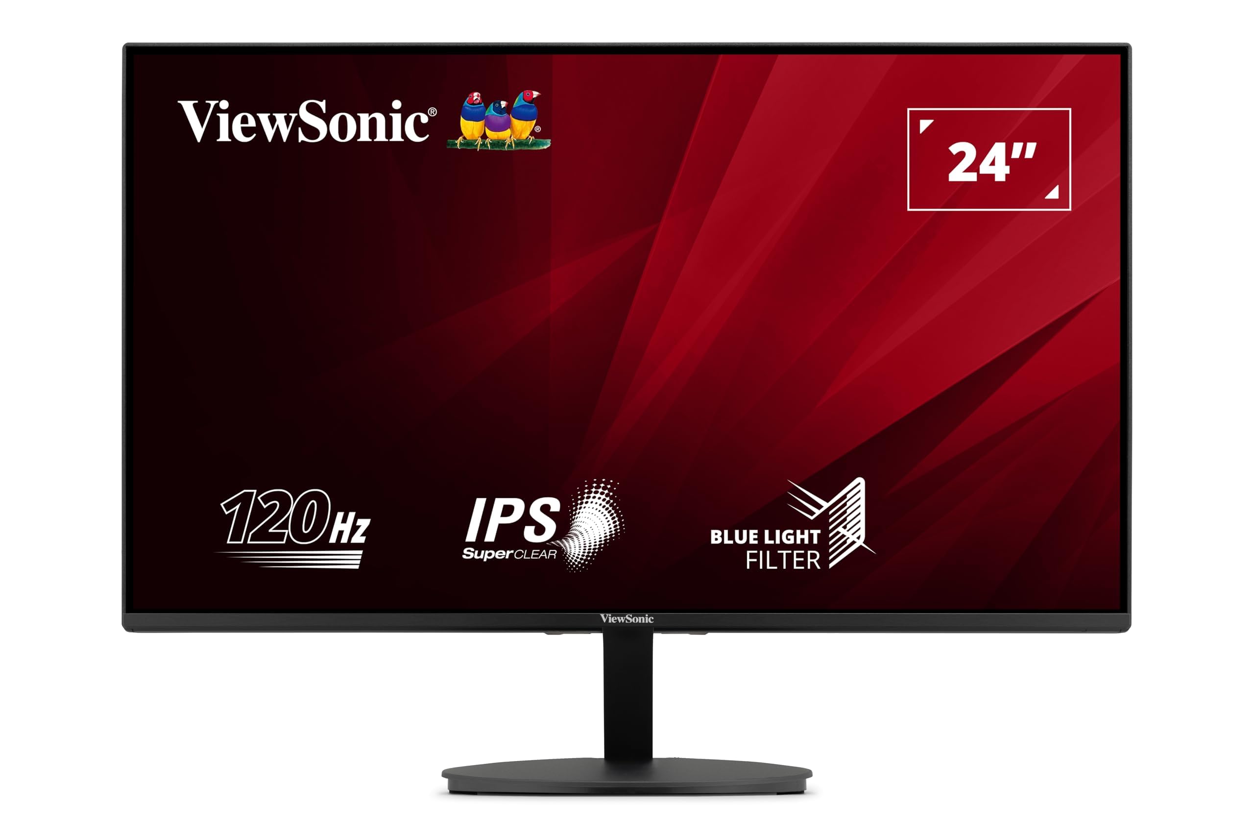 ViewSonicVA24E1-H, 24-inch Full HD 1080p resolution, 120Hz Monitor with HDMI and VGA, SuperClear® IPS panel, HDMI and VGA inputs for flexible connectivity,Various ViewMode color rendering options.