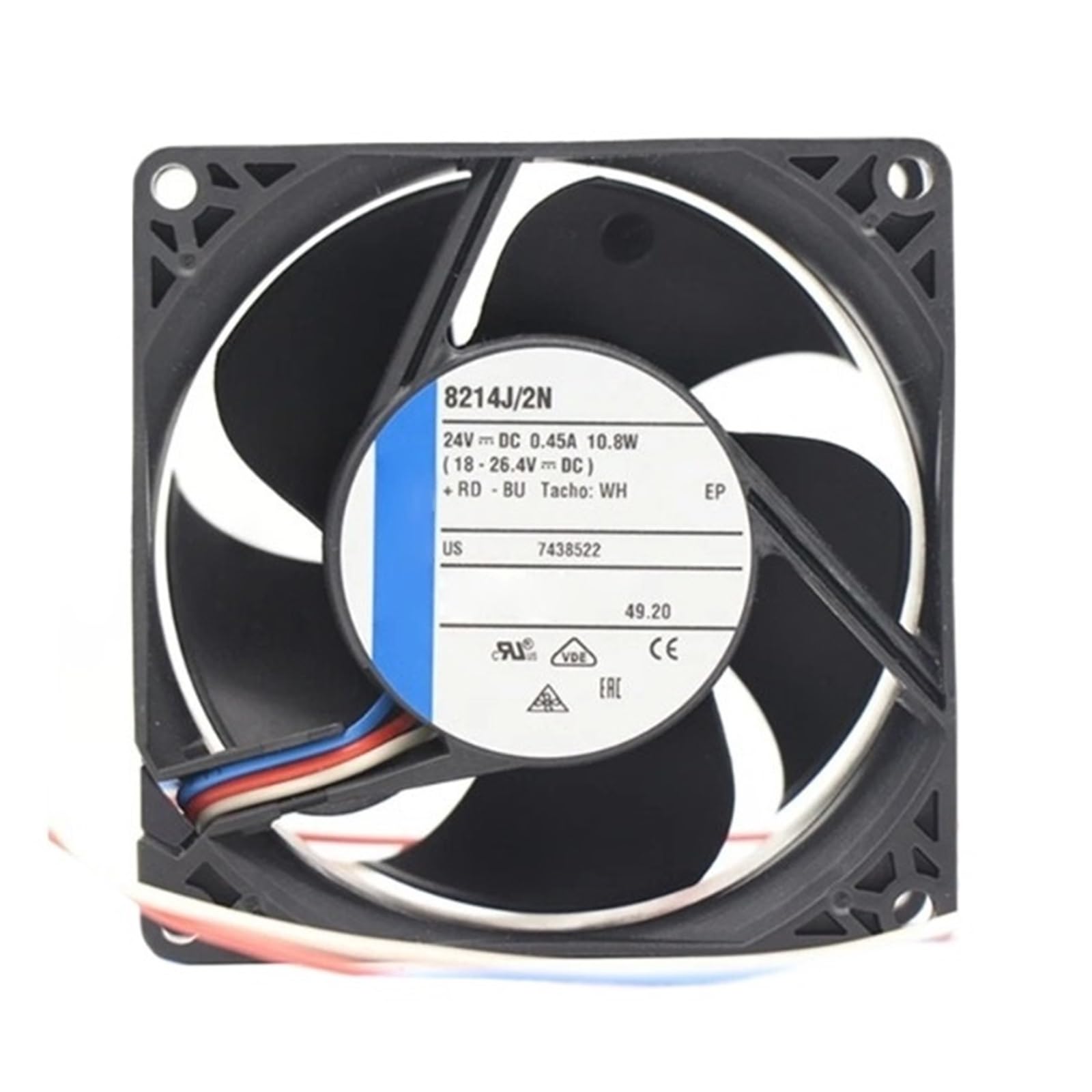 Ventilateur 8214J 2H3P axial de 48V pour refroidissement de boîtier industriel