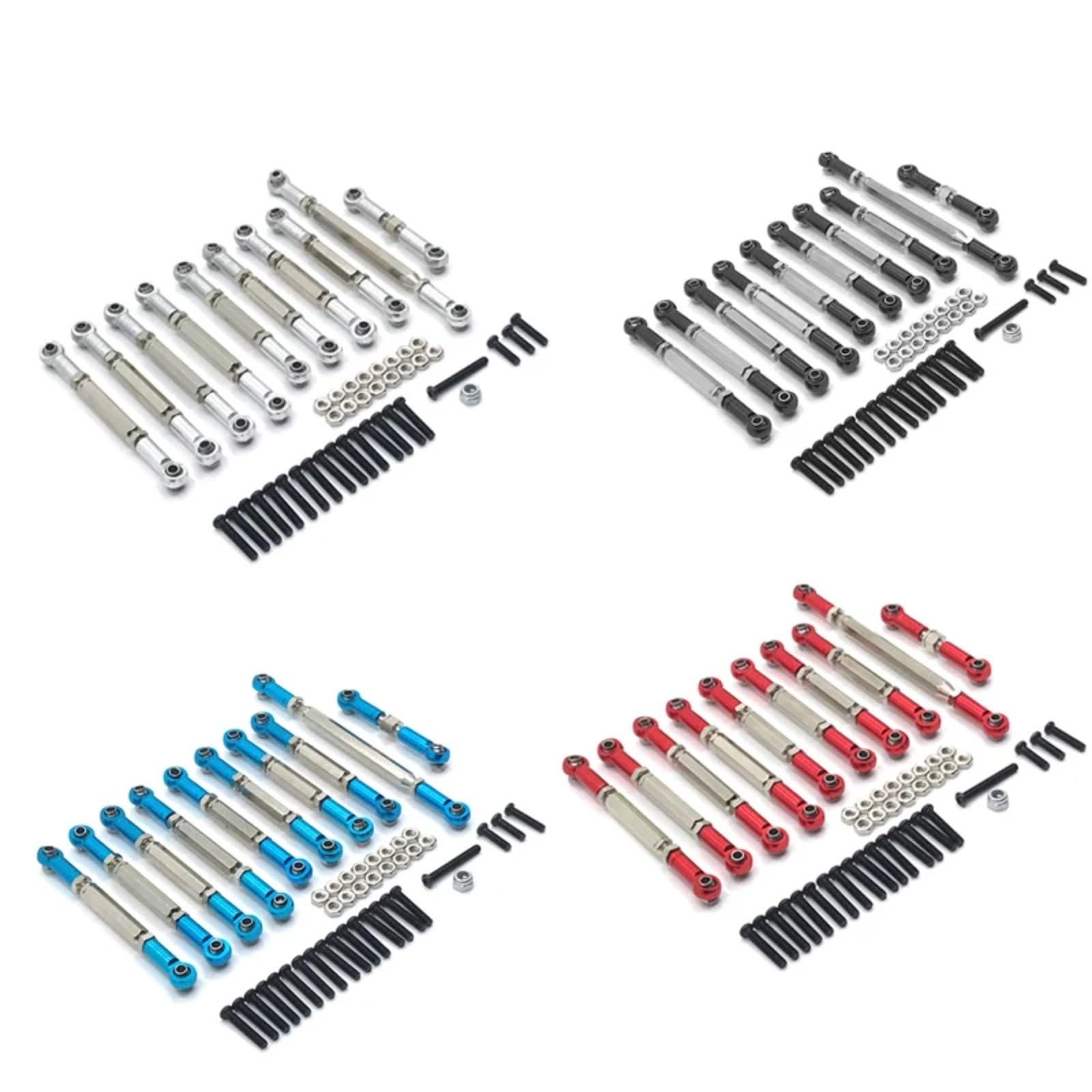 RC Upgrade Accessories for WLtoys 104006 104010 104020 104026 RC Car Parts Metal Upgrade Full for 1/10 Car Tie Rod(Yellow)