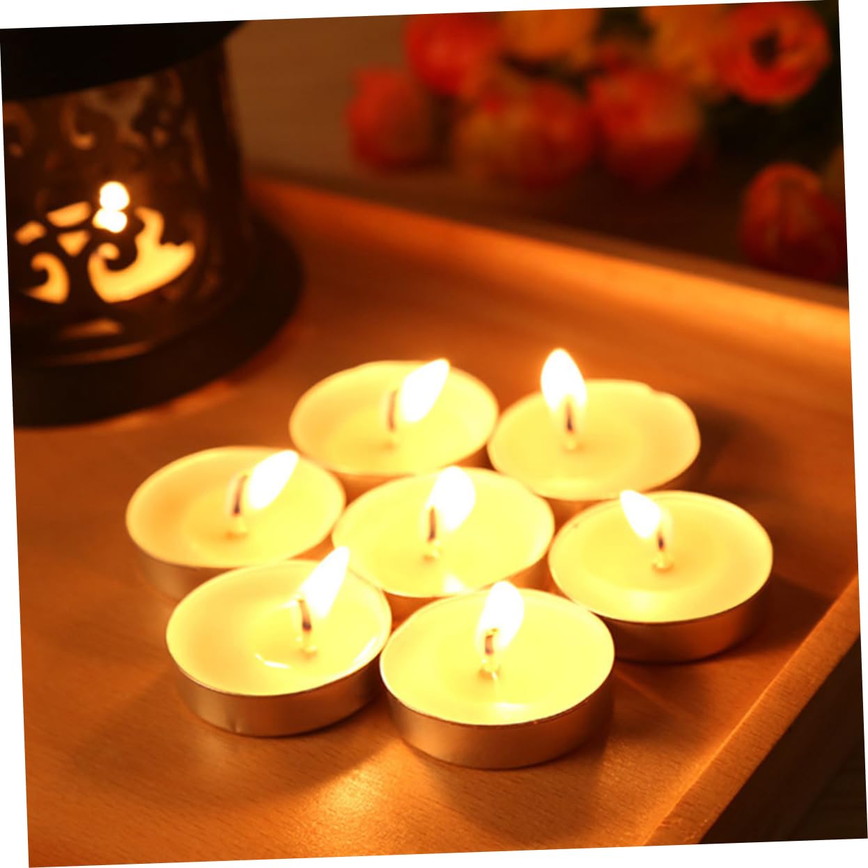 Cabilock Multi-Function Tealight Candles (50 Pack) White Round Scented Candles for Home Parties Wedding Dec