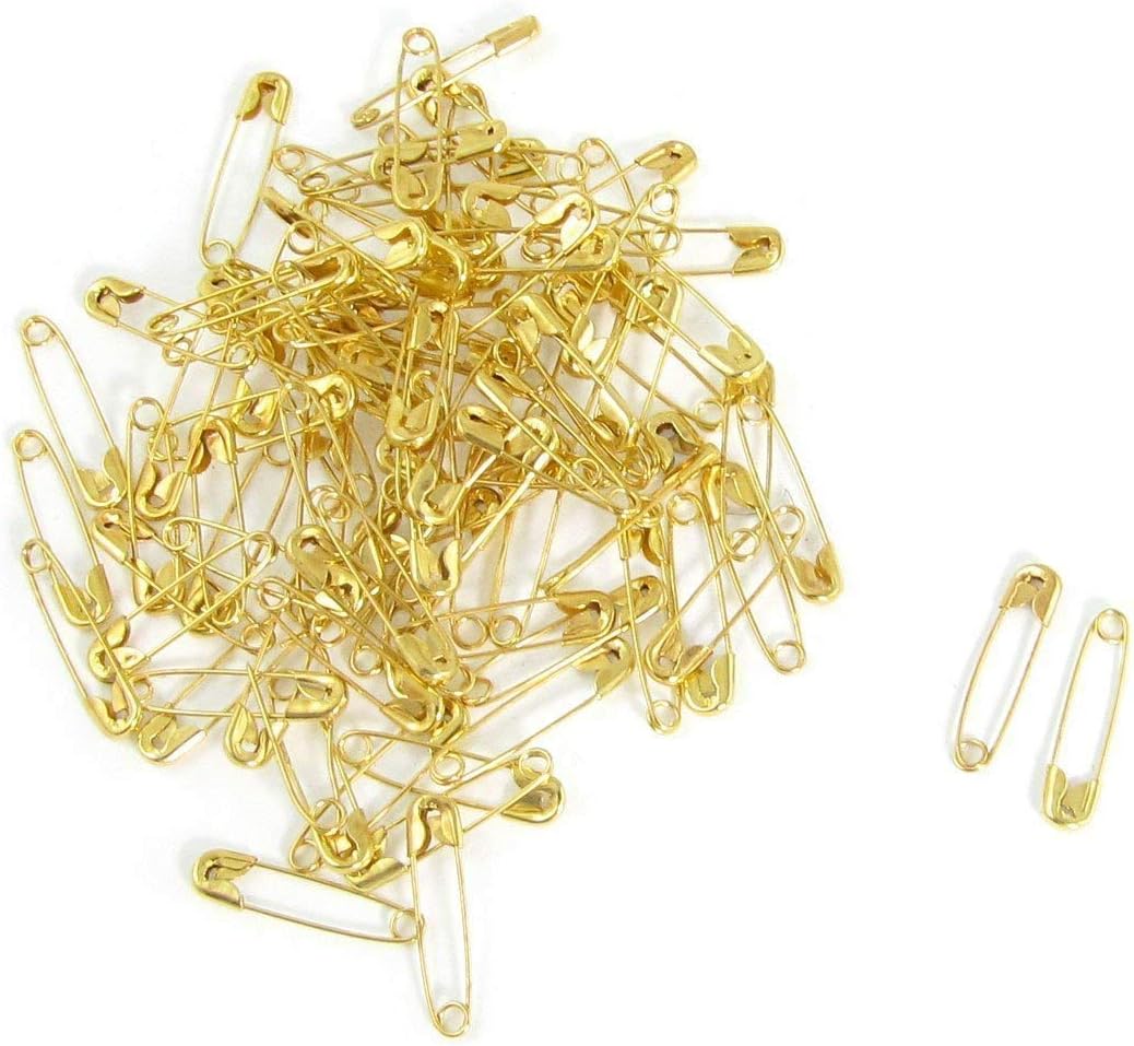 2000 pcs Exquisite Small 19mm Gold Tone Metal Clothing Accessories Trimming Fastening Safety Pins (Gold, 2000pcs)