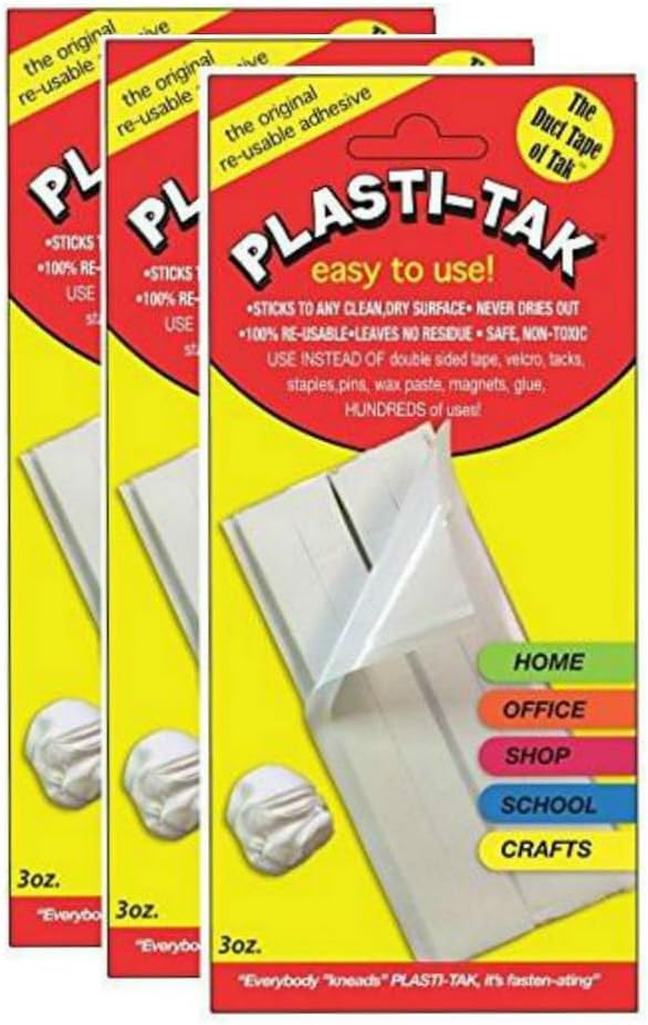 PlastiTak The Original Reusable Adhesive Putty 3oz, Pack