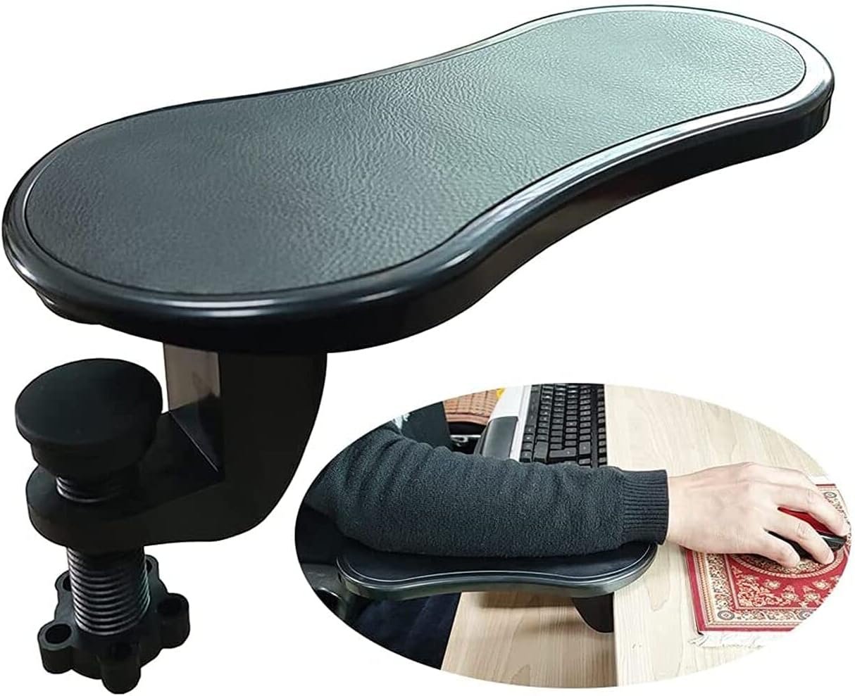 FreshDcart Adjustable Arm Rest Pads for Desk – Ergonomic Chair and Desk Extender for PC & Laptop, Attachable Rotating Armrest Wrist Support for Home Office Setup – Black (Pack of 1)