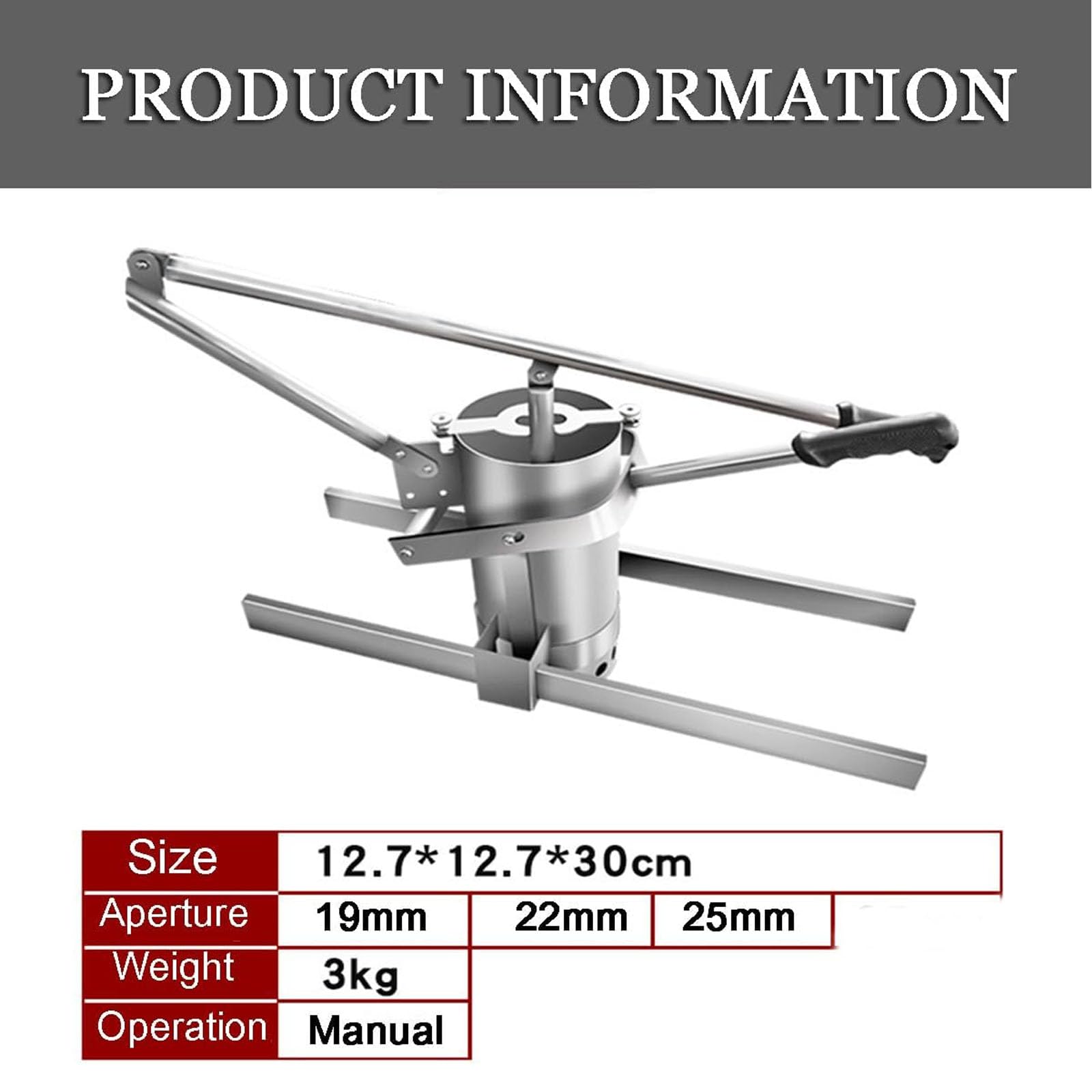 Macchina Manuale per Polpette, con Impugnatura Antiscivolo in Gomma, Asta di Pressione Rinforzata E Ispessita, 3 Stampi di Diverse Dimensioni, Ideale per Polpette di Manzo, 22mm