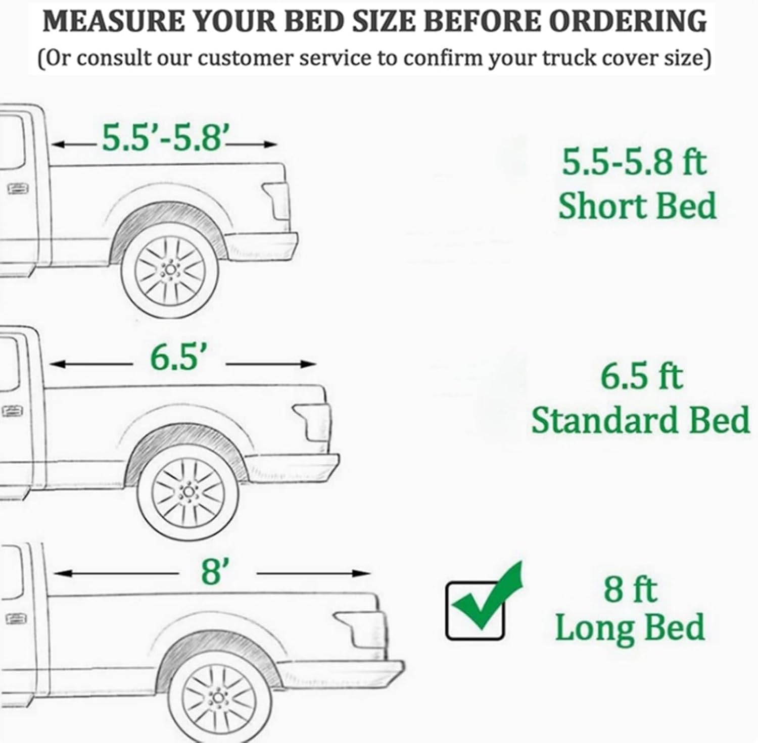 Truck Bed Tarp Cover for Hyundai Santa Cruz, Pickup Truck Bed Rain and Snow Protection Cover, Oxford Fabric Pickup Truck Bed Cover with Bungee Cords,L247cm*W185cm