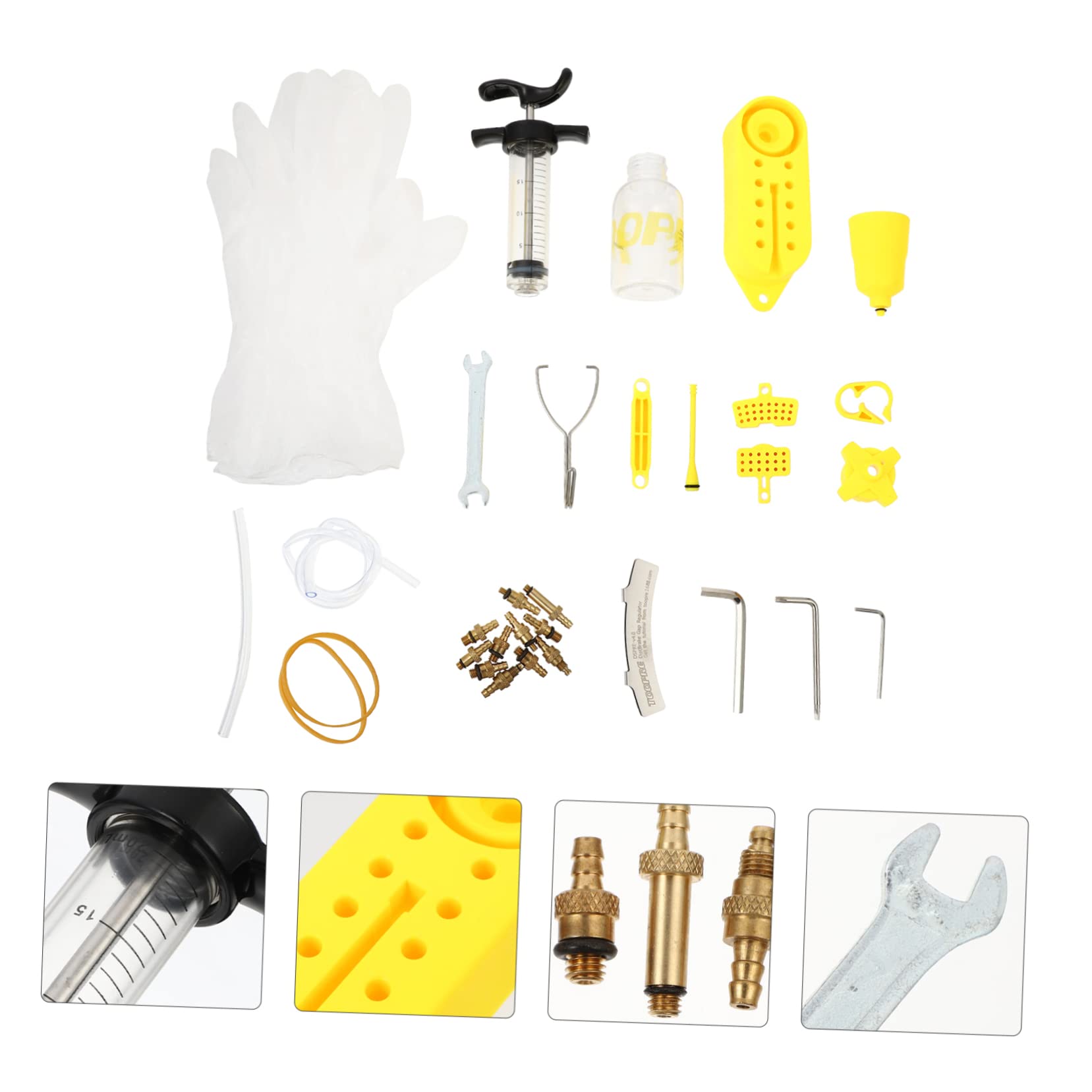 Kit de Purga de Frenos de Disco para Bicicletas Adaptador, Botella de Aceite y Embudo, Herramienta Profesional para Mantenimiento de Frenos