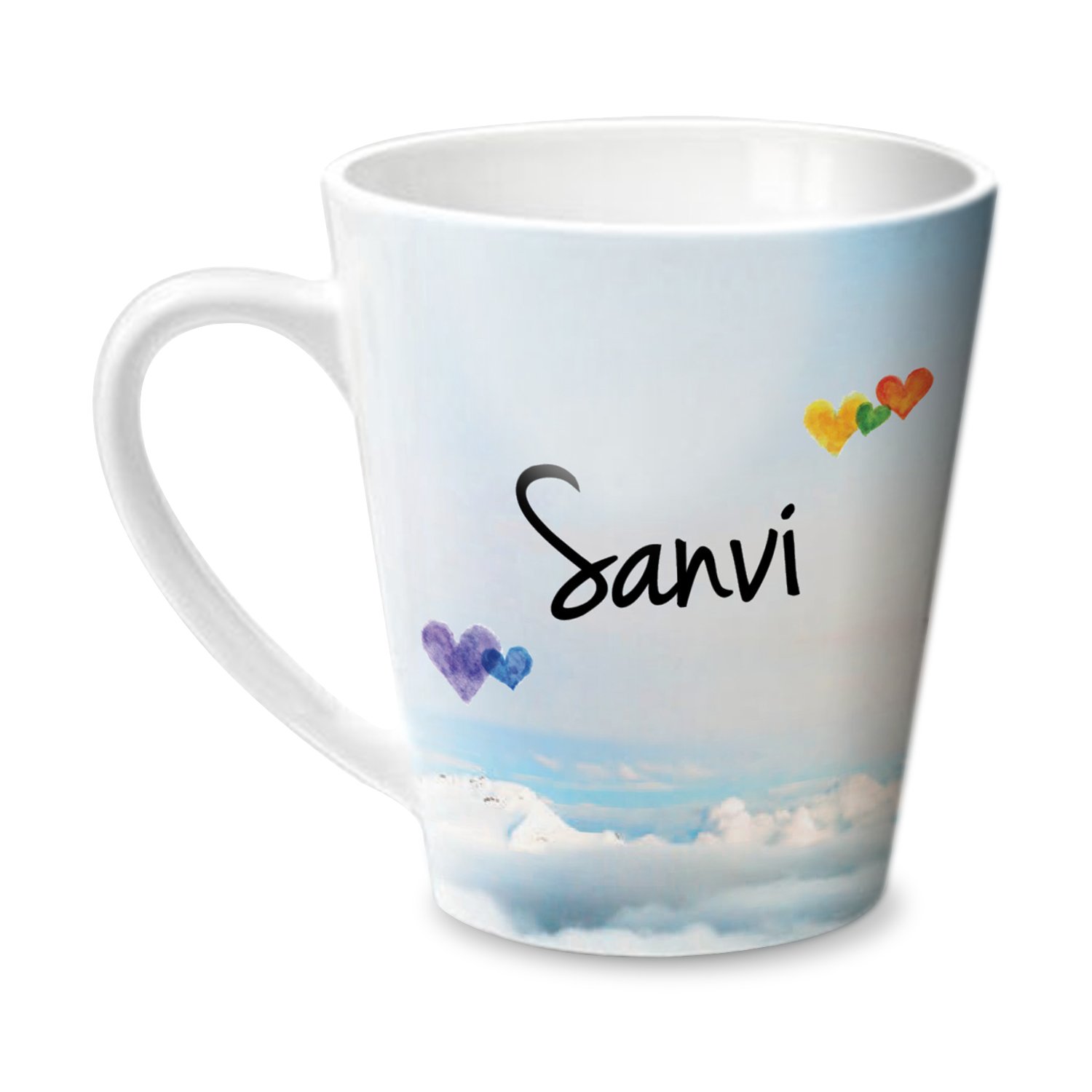 Hot MuggsSimply Love You Sanvi Conical Personalised Name Ceramic, 315ml, 1 Unit