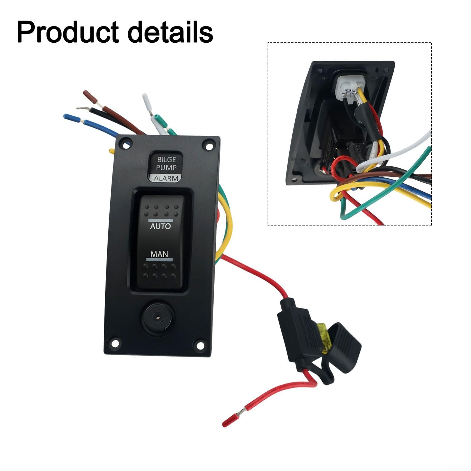 Pannello pompa di sentina automatica con interruttore a 3 vie e allarme acustico sirena 85dB IP66 impermeabile sistema di controllo pompa barca 12V 24V