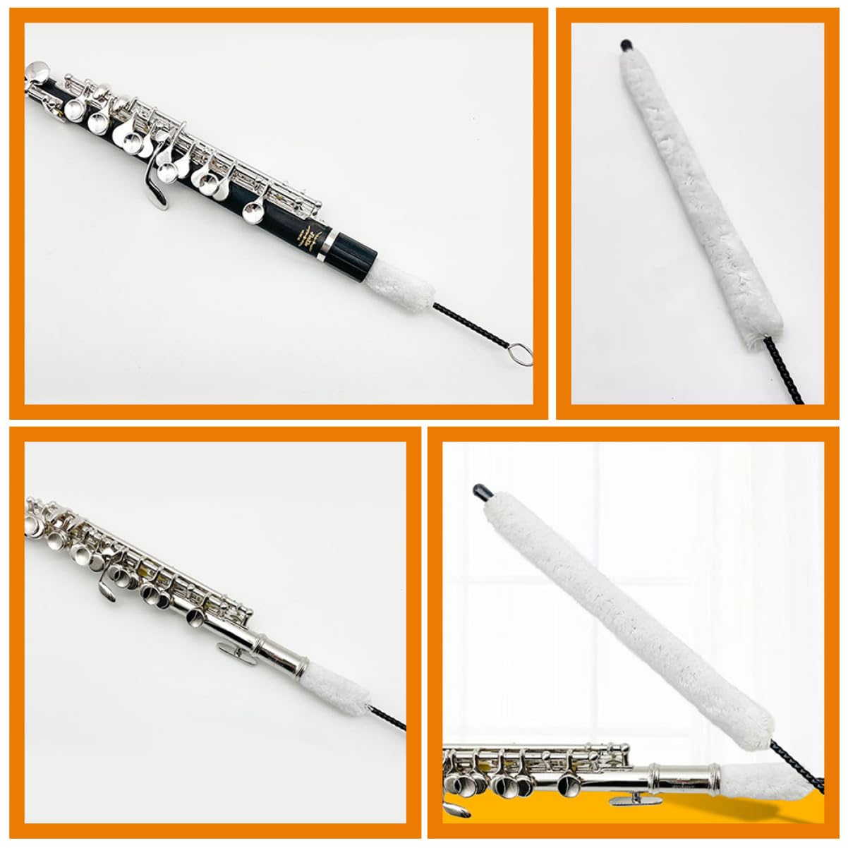 TOYANDONA Cepillo De Limpieza Piccolo Cepillo De Mantenimiento De Flauta Varilla De Limpieza De Flauta Cepillo Limpiador De Flauta Kit De Cuidado De Flauta Paño De Limpieza Suave Planchar