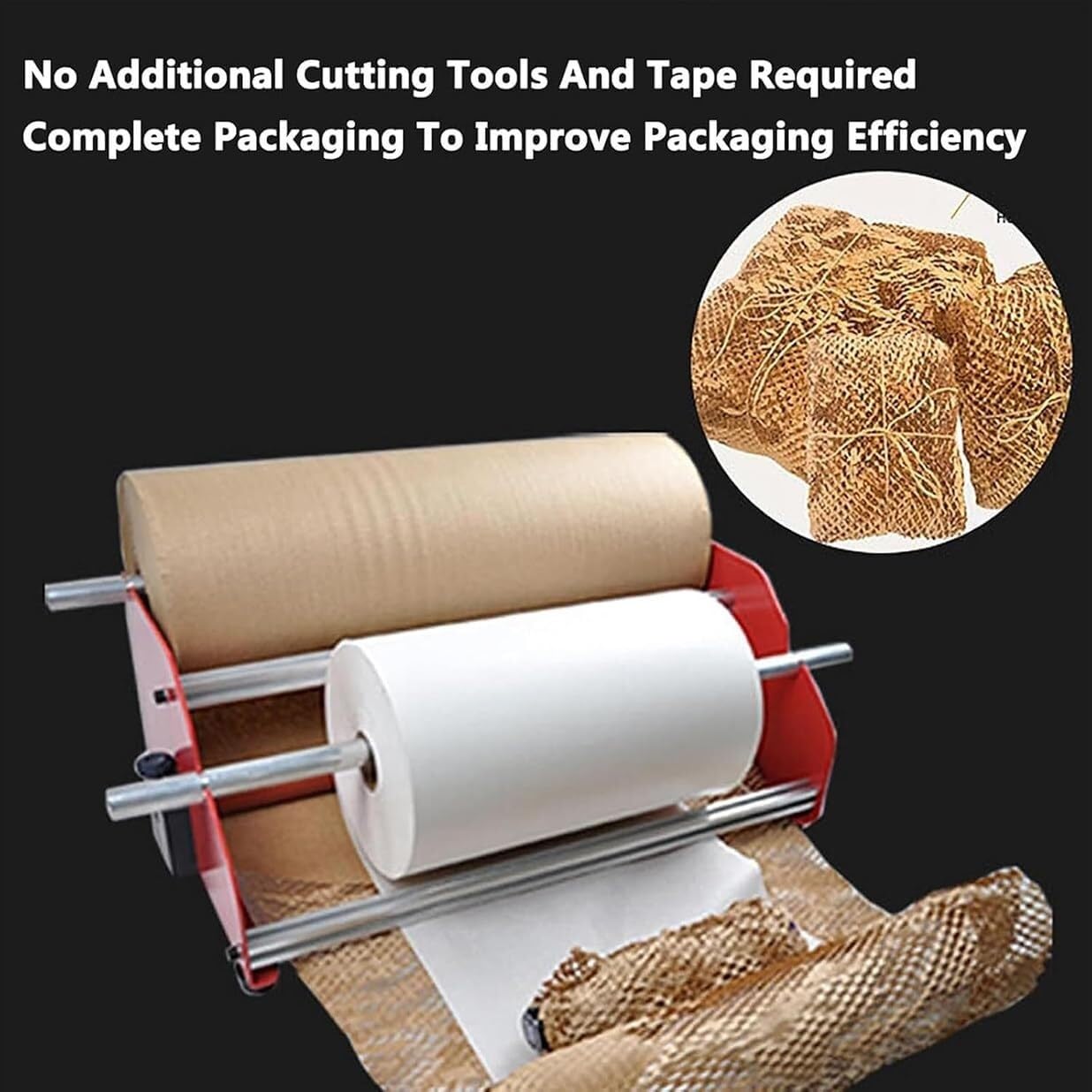 Robuster Papierrollenspenderständer mit Doppelachsen-Design und stoßfestem Puffer, verstellbare Rollenlänge für industrielle Verpackung, Versand, Lagerung und Verpackung