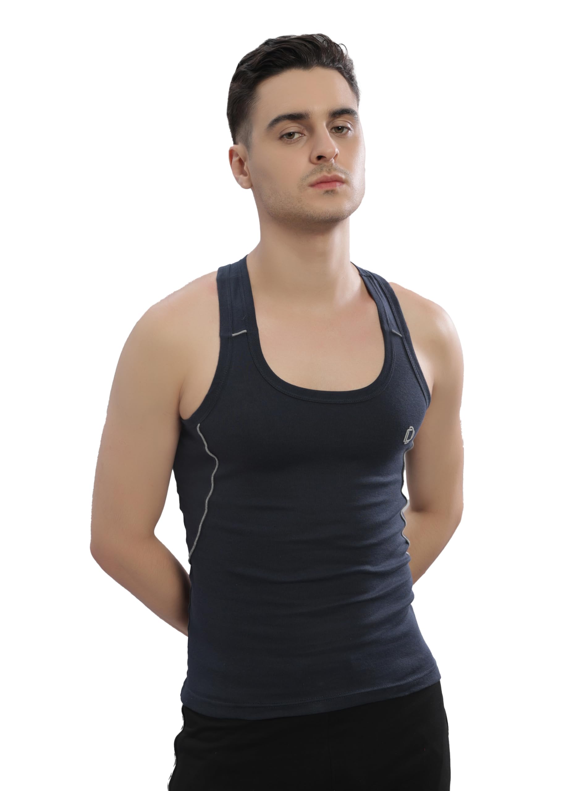 dollar bigboss Men's Solid Cotton Gym Vest (Colour May Vary)-picture-14