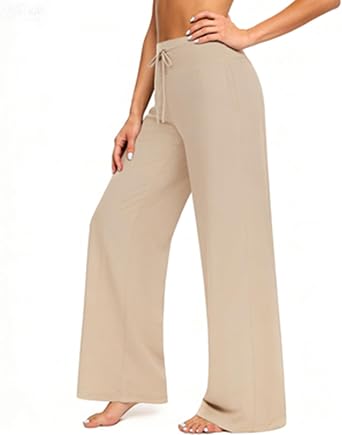 QGGQDD Soft Pajama Pants for Women Black Wide Leg Pants Comfy Casual Lounge Yoga Capri Pants