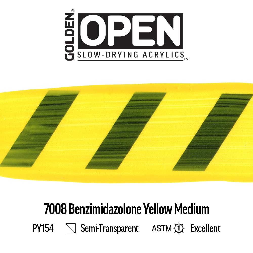 Golden : Open : Peinture acrylique à séchage lent 236 ml : jaune benzimidazolone Medium III