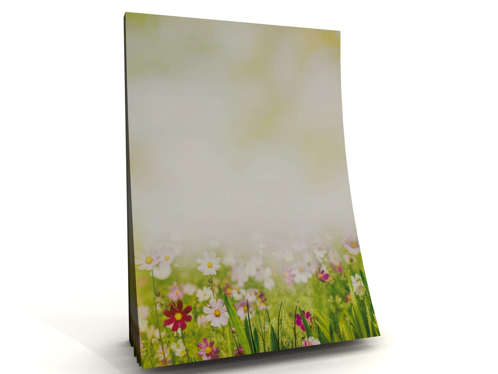 Notizblock A5 „Sunny Flowers“ – 50 Blatt, 90 G/qm, Sommer-Blumen-Design, Geleimt