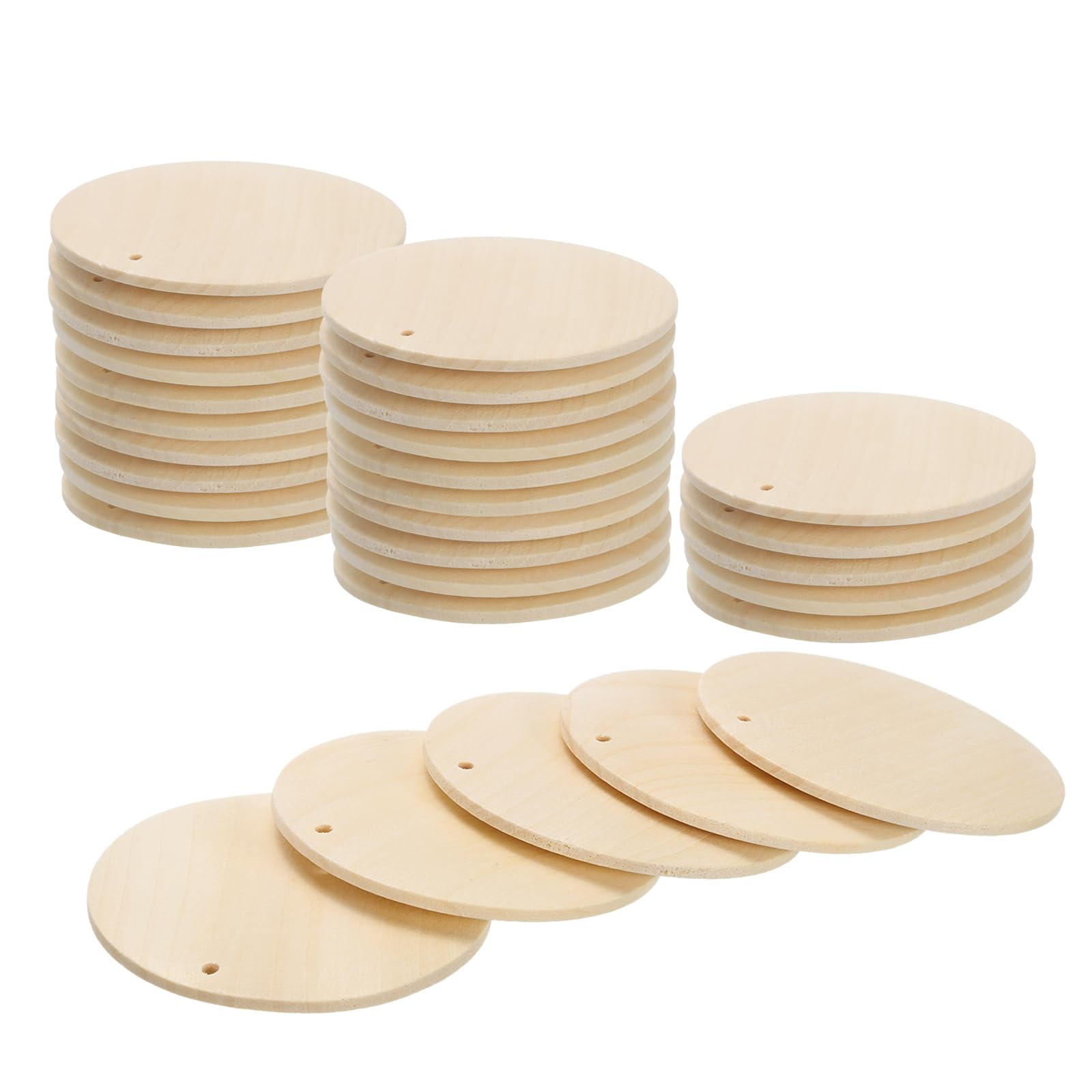 Disques en bois ronds QUARKZMAN 30 pièces 60 mm pour loisirs créatifs