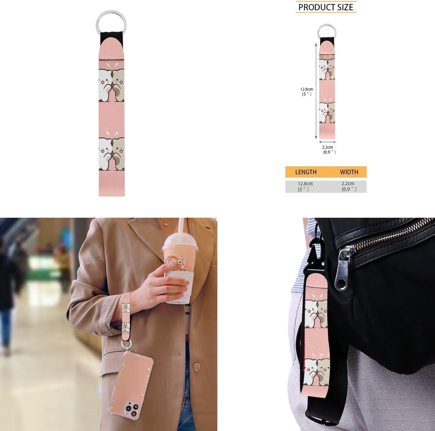 Cute Cat Kids Backpack Set for Girls 4pcs Kids Backpack with Lunch Box Pencil Case and Keychain Toddler Bookbag Portable Lunch Bag for Kindergarten Preschool Elementary School Students