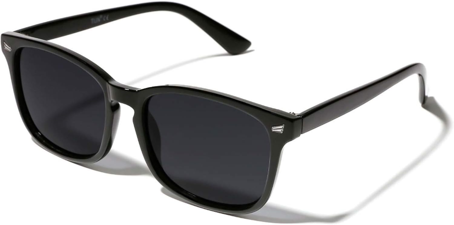TIJN Polarized Sunglasses for Womens and Mens,Classic Square Frames Shades for UV Protection, Stylish and Trendy Sunnies