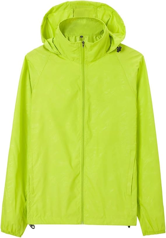 Rain Jacket Mens Lightweight Long Sleeve Zipper Hooded Packable Lightweight Windbreaker Waterproof Travel Raincoat