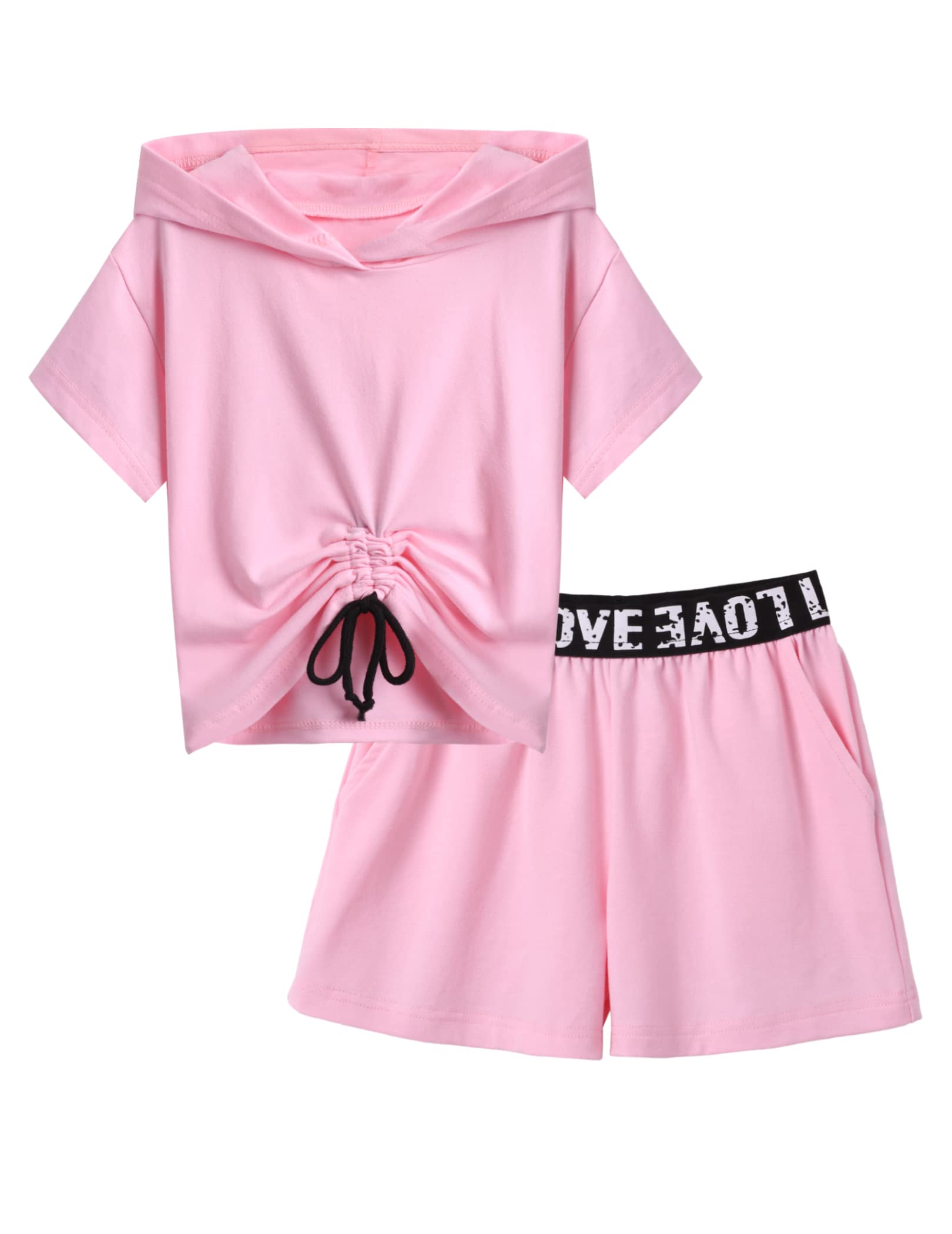 Arshiner Niñas Batik Ropa Conjuntos De Manga Corta Camisetas Con Capucha Con Pantalones Cortos Conjuntos Deportes Ocio Moda Tie-dye Niños Verano Ropa Conjunto para Niñas