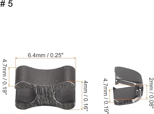 Miniatura 2 de uxcell 10 juegos de retenedores deslizantes de latón con cremallera, 5 topes superiores en forma de U y cierres inferiores en forma de H de repuesto