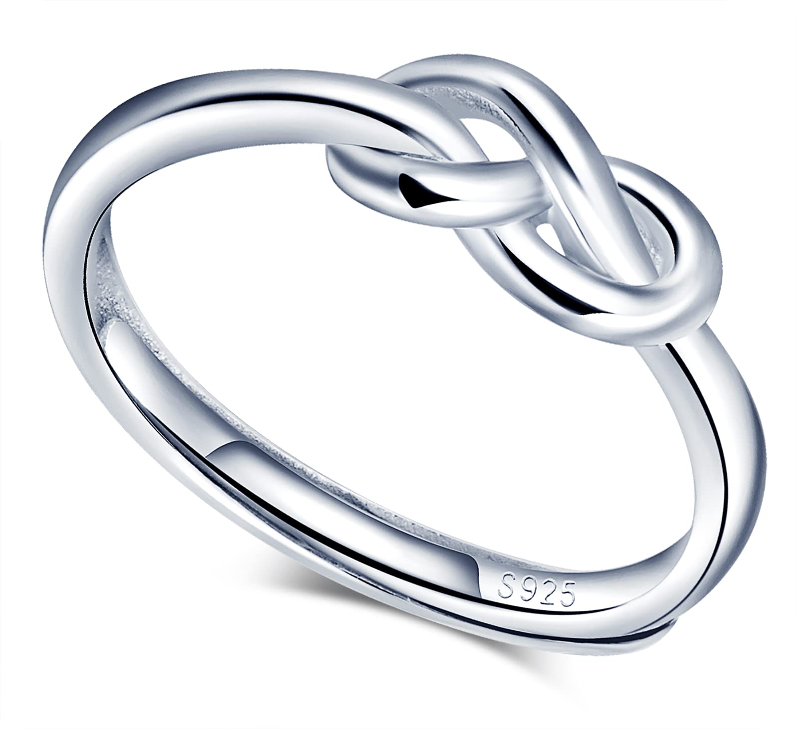 JeweBella 925 sterling zilveren ringen voor vrouwen, verstelbare hart-geboortesteen, Keltische knoop, verlovingsring, trouwbelofte, ring, duimringen voor vrouwen, meisjes, jubileum, sieraden