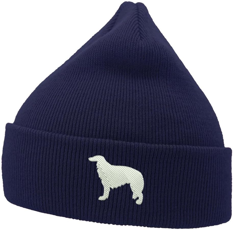 Mens Beanie Knit Hats Borzoi Dog Embroidered Unisex Casual Beanies Hats for Winter