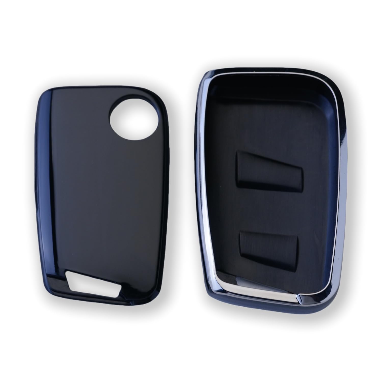RUXYAXFOL TPU copertura chiave auto per VW Golf 7 Passat B8 Seat Leon Ibiza Toucan T-Cross Polo CC Skoda Superb Kodiaq Custodia chiave auto, 2 pezzi, nero e argento
