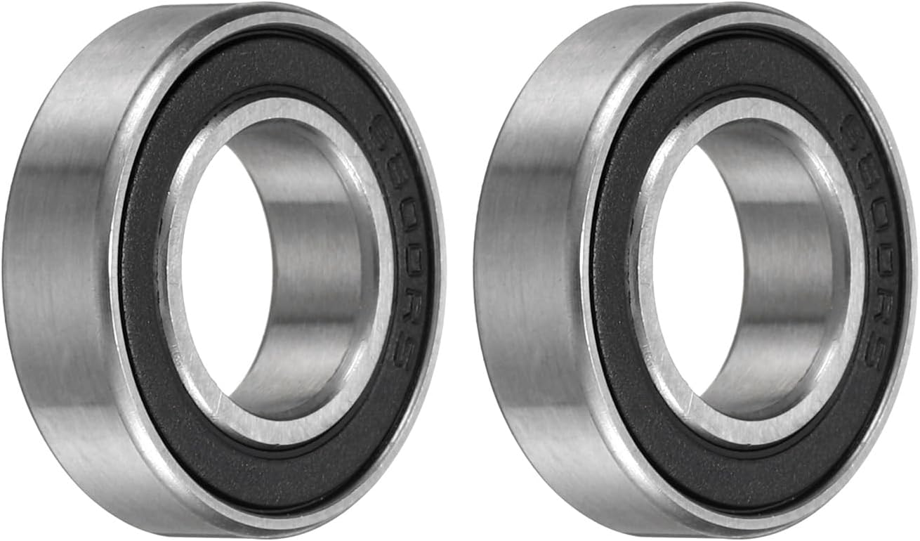 2pcs 6800-2RS Bearing 10x19x5mm, Chrome Steel Double Rubber Seals Miniature Bearing, Lubricated Deep Groove Ball Bearings, P6 (ABEC 3)