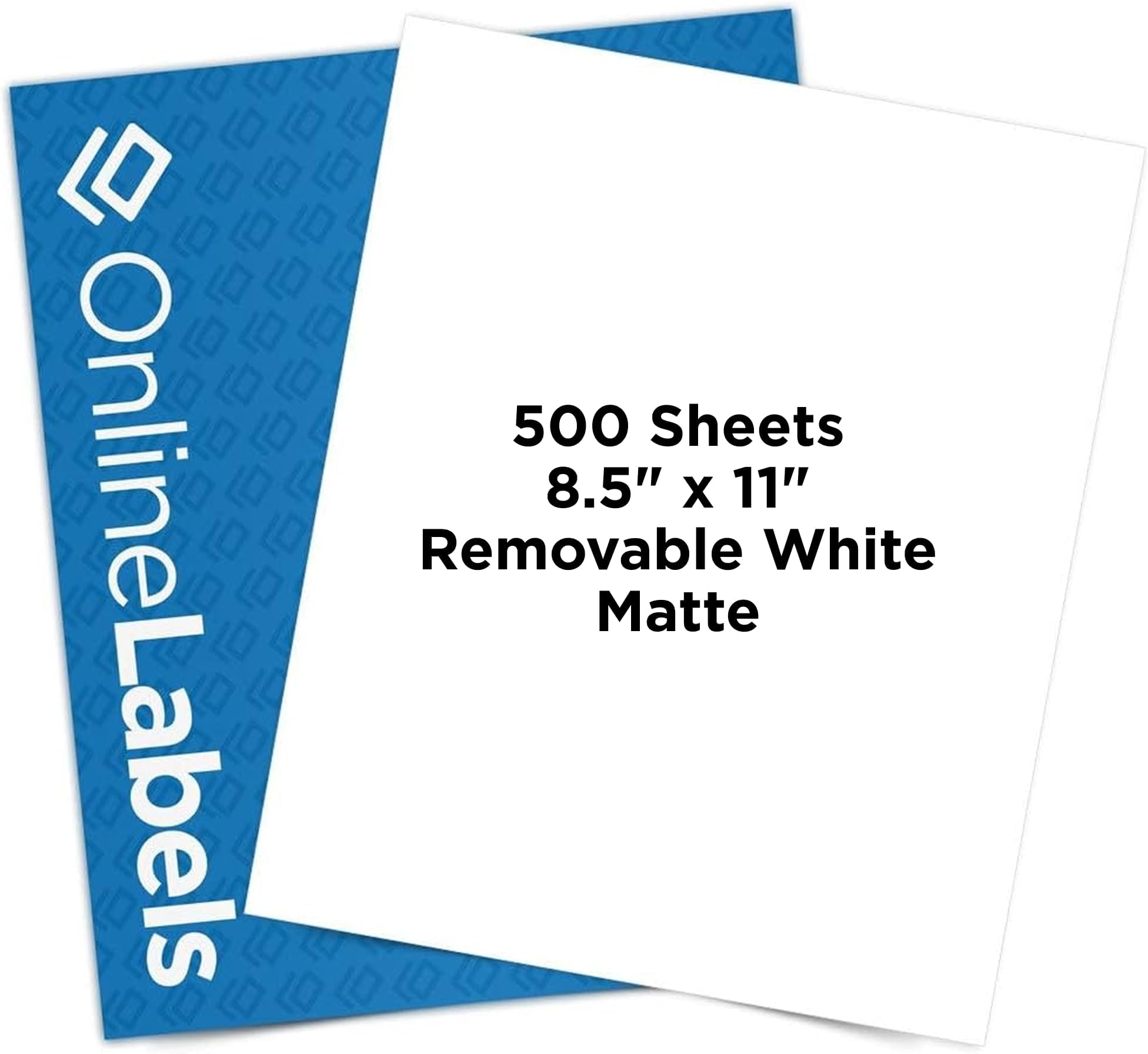 OnlineLabels 8.5" x 11" Removable Sticker Paper - White Matte - 100