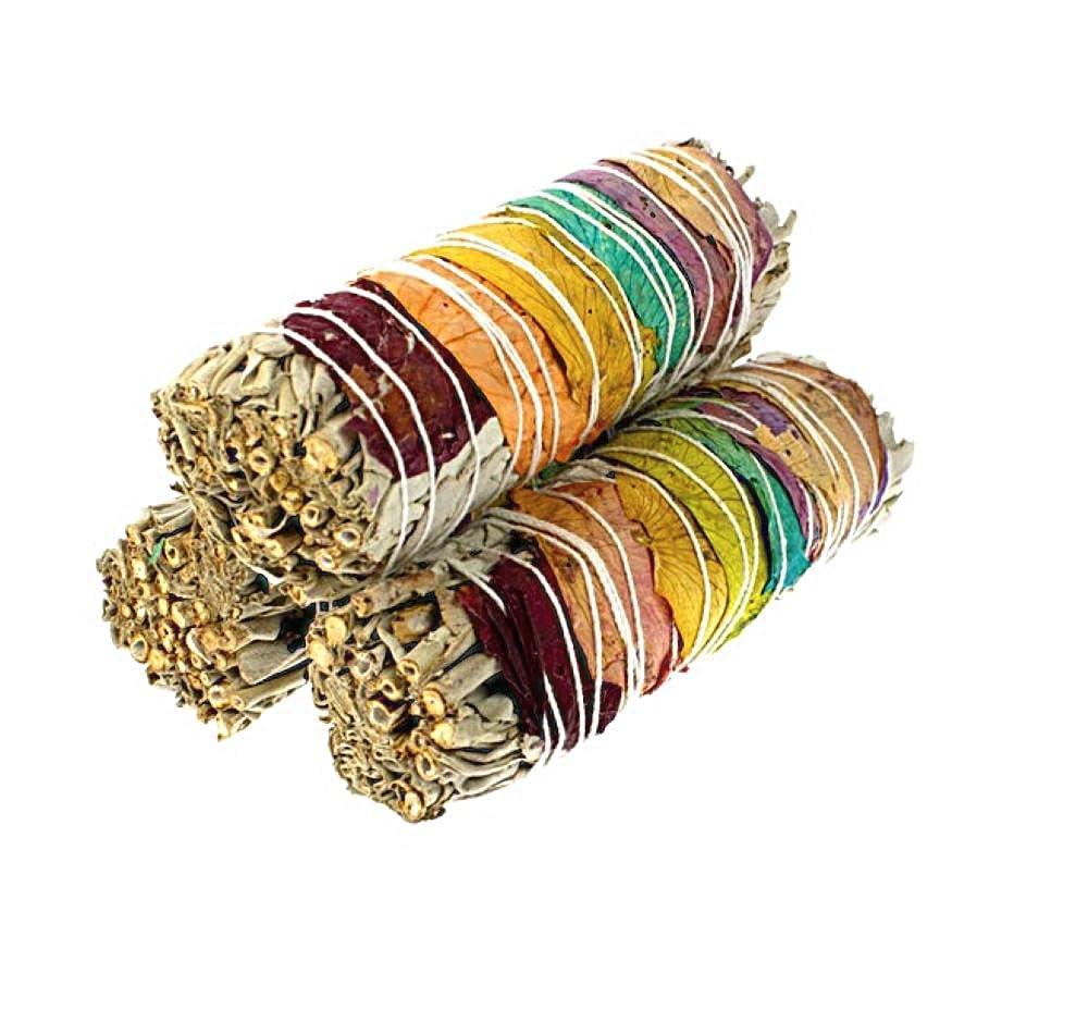 7 Chakras Smudge Bundle – Pack of 3 – INKANAT – Energy Cleansing & Spiritual Balance – Natural Herbs – Purification & Meditation