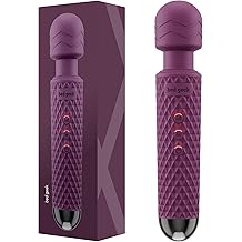bed geek Handheld Cordless Personal Wand Massager &ndash; Waterproof, USB Rechargeable, 20 Vibration Patterns, 8 Speeds, Memory Feature, Skin-Soft Silicone for Ultimate Relaxation Tool