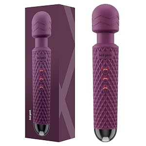 bed geek Cordless Personal Massage Wand Waterproof USB Rechargeable Skin-Soft Silicone 20 Vibration Patterns 8 Speed Settings Memory