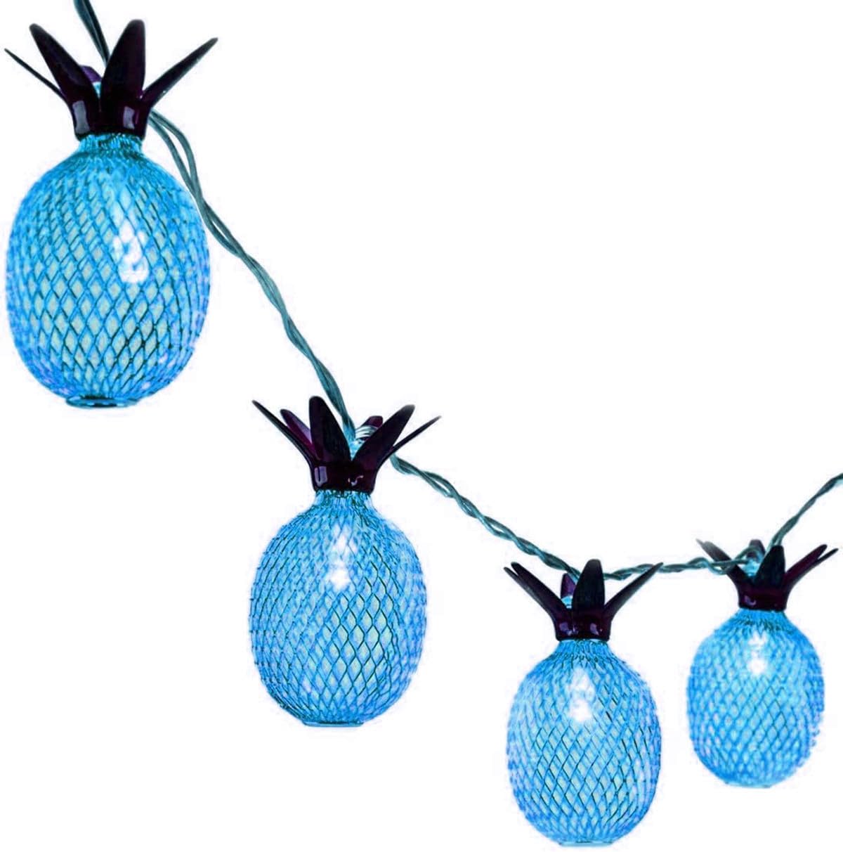 Qqy Blue Pineapple String Lights, Led Fairy Lights Battery Powered For Party Wedding Christmas Birthday Decorations (2M 10Led, )