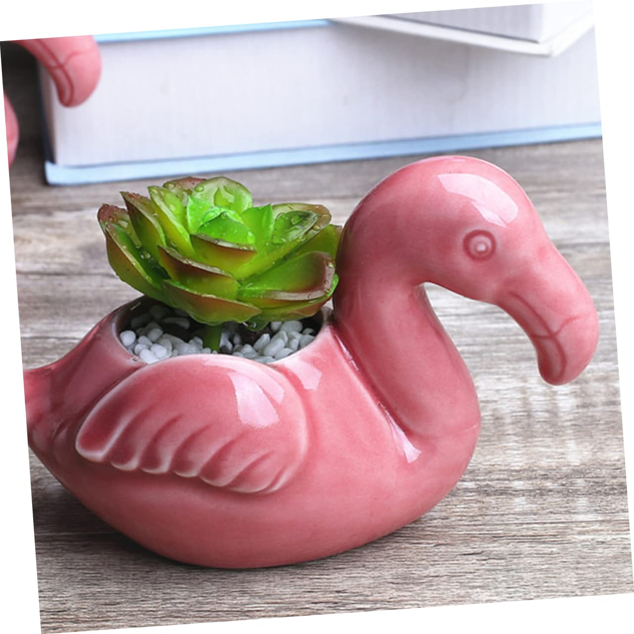 Pink Flamingo Planter Pot Flamingo Flower Pot Pink Succulent Pot Pink Planter Pot Indoor Plant Pots Home Decor Plant Decor Pots for Plants Succulent Plant Container Vase Ceramics - Image 3