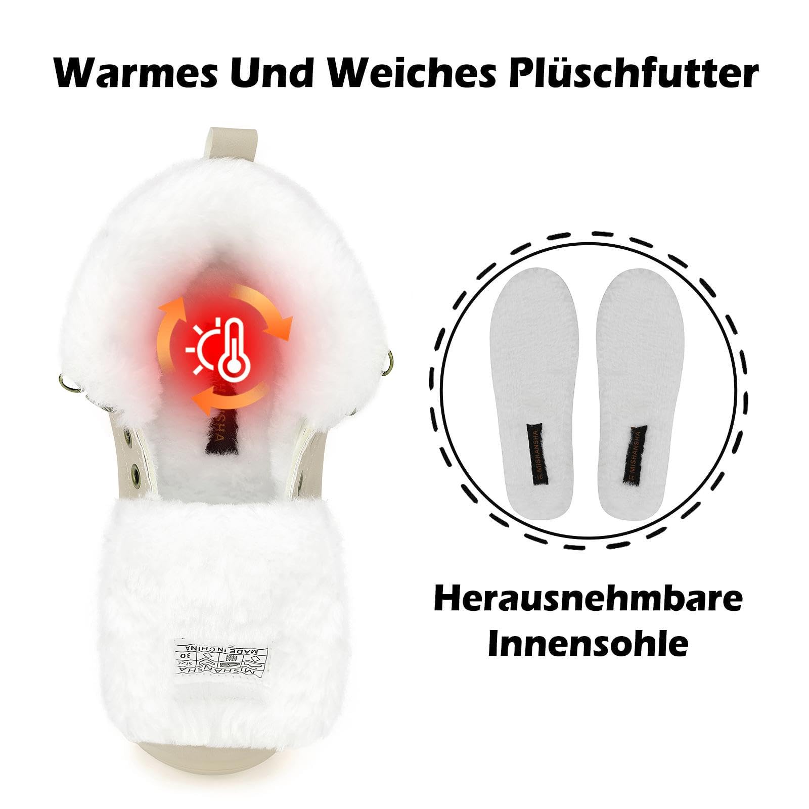 Mishansha Scarpe Invernali Bambini Antiscivolo Stivaletti Invernali con Calda Imbottitura per Ragazzi e Ragazze, Bambino e Bambina, Gr.24-36