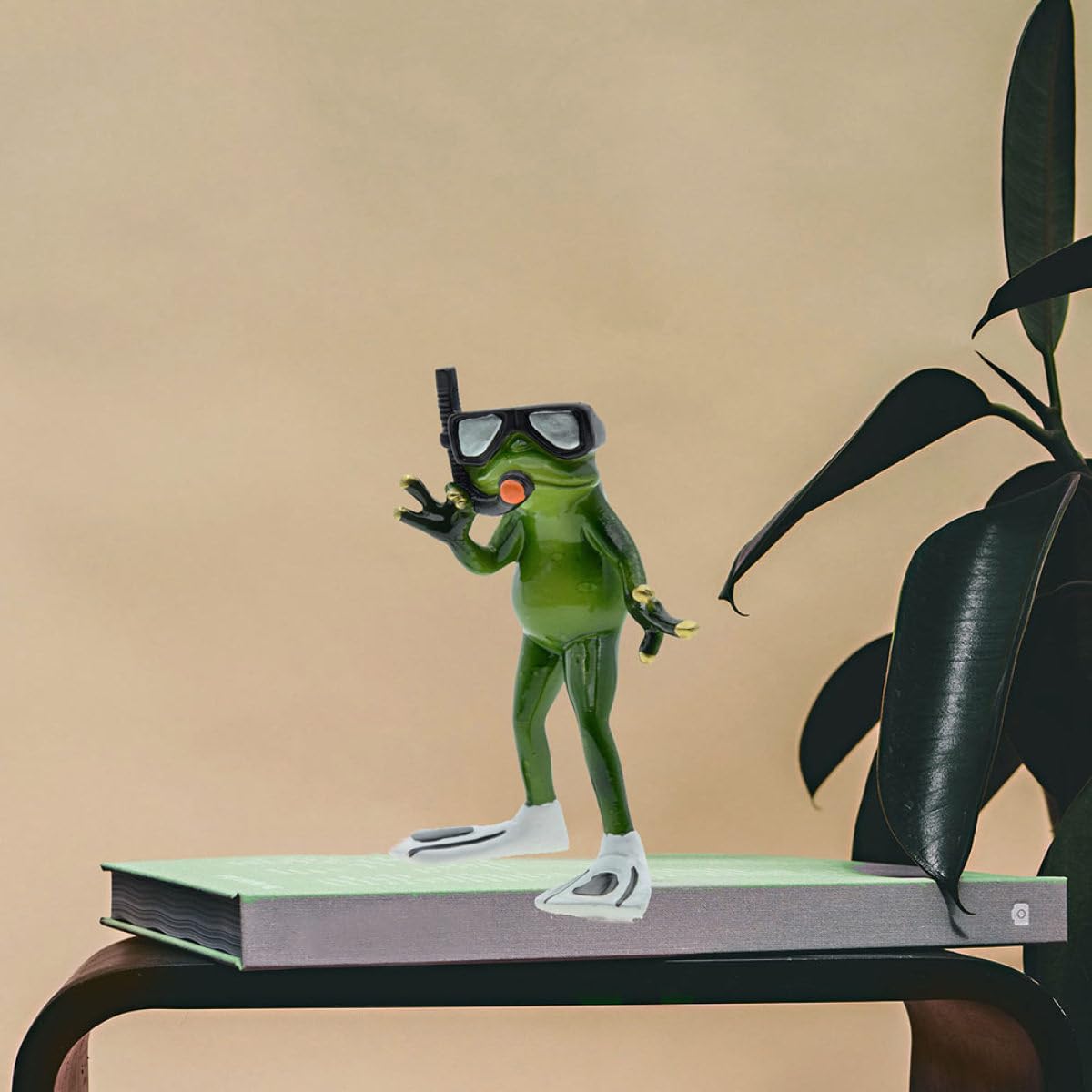 Artibetter Garten und Teich Frosch Figur 1 Paar Taucher aus Kunstharz Miniatur Deko Figuren für Außenbereich und Gartenliebhaber Bastelornamente