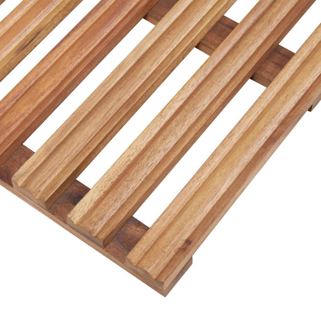Alfombra de baño (2 piezas, madera de acacia maciza, 56 x 37 cm, antideslizante, para baño, bañera y ducha