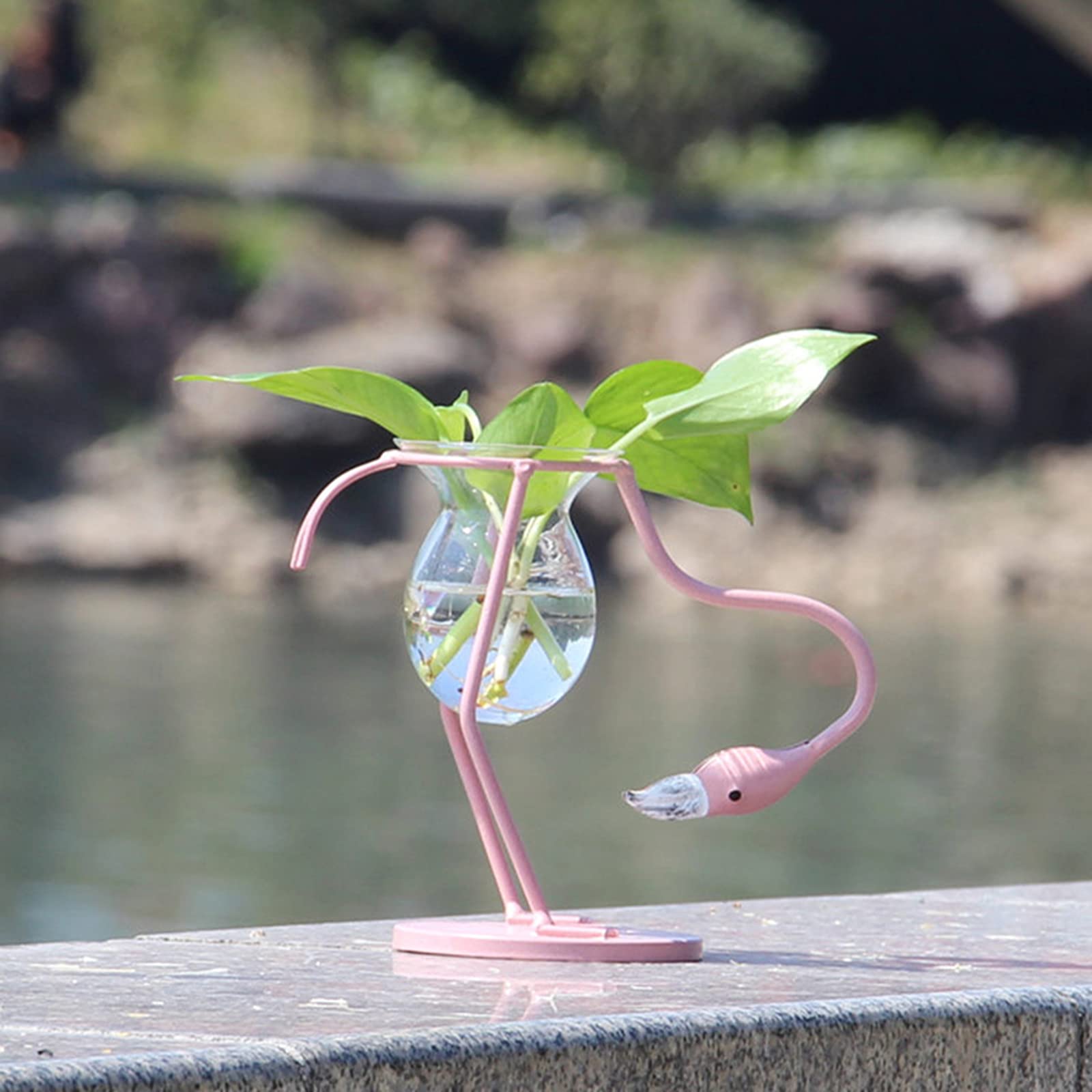 Creative Flamingo Hydroponics Planter Vase Modern Glass Flower Vase For - View #6