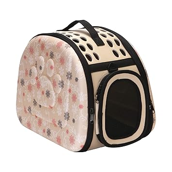 Zhangxi Foldable Dog Cat Carrier wi Handle Zip Clear Window Collapsible Pet Travel Bag for Medium Size Pets 2 Open Doors for Comfortable Travelling