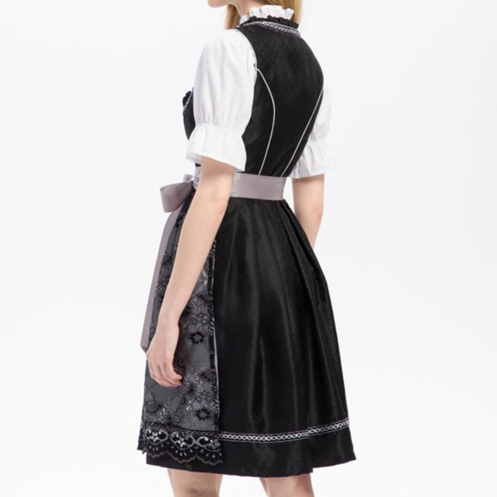 SKFLABOOF Dirndl Damen Dirndl-Komplettsets Trachten Komplettset Set Komplett Oktoberfest Schlicht Mit Schürze Oktoberfest-Kleidung