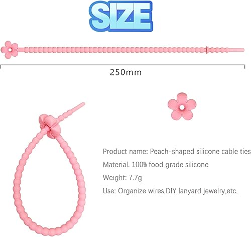 Miniatura 3 de 20 bridas de silicona reutilizables para cables, organizador de cables de silicona reutilizables, correas para cables, ataduras multiusos para el