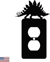 Vista 9 de Cubierta de Interruptor de Luz de Acero Americano, Cubierta de Enchufe con Decoración de Dinosaurio, Cuerpo de Tiranosaurio T-Rex, Interruptor