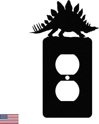 Miniatura 9 de Cubierta de Interruptor de Luz de Acero Americano, Cubierta de Enchufe con Decoración de Dinosaurio, Cuerpo de Tiranosaurio T-Rex, Interruptor