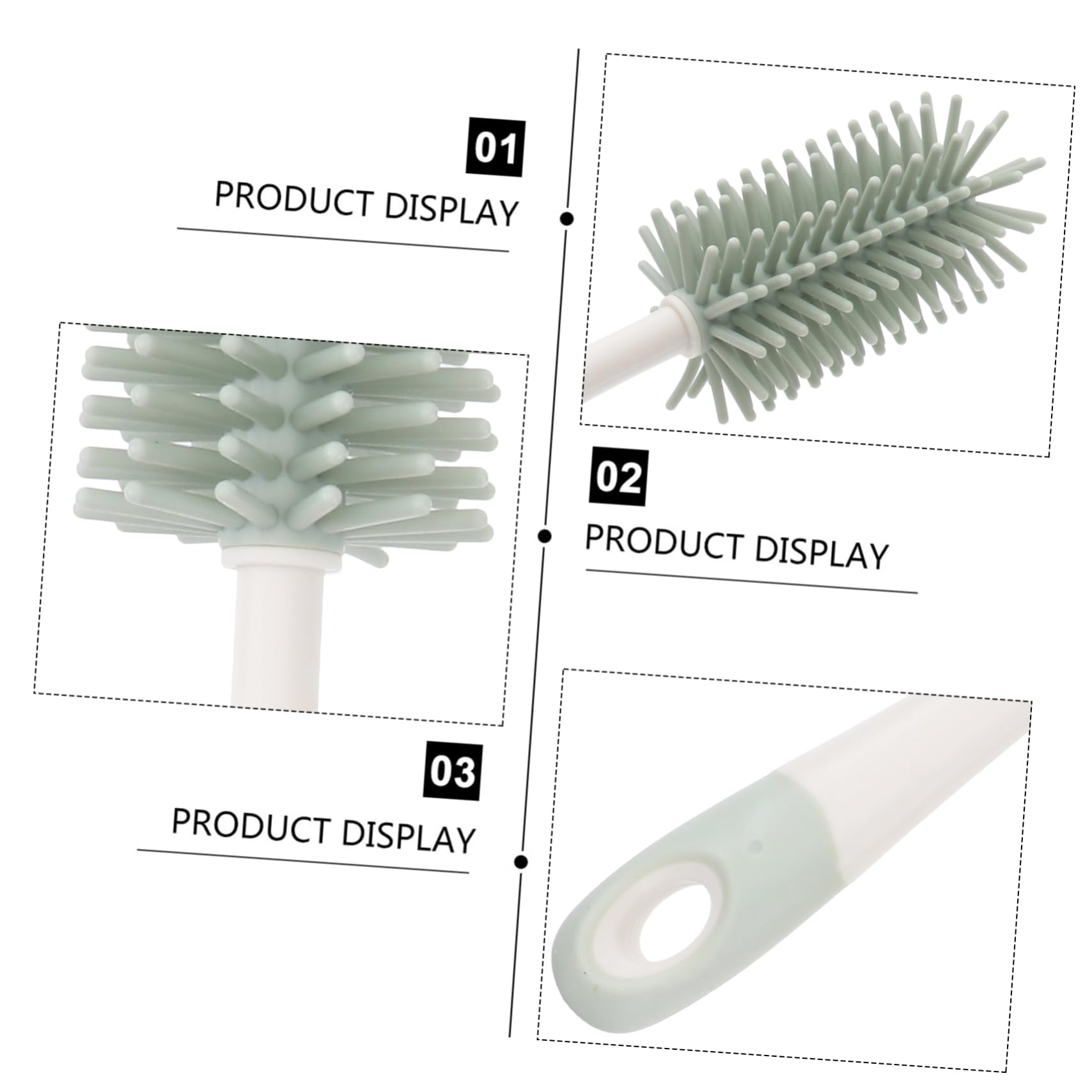 Toyvian 2pezzi Spazzola Per Pulizia Biberon Silicone Con Manico Lungo Set Rotante Per Pulizia Completa Di Biberon Succhietti e Tazze Facile Da Usare e Durevole Verde