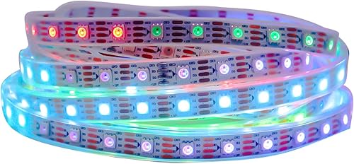 WS2815 Tira de LED RGB direccionable individualmente (actualizado WS2812B) 3.2ft 144Pixels Smart Flexible Dream Luz LED de doble señal a todo color