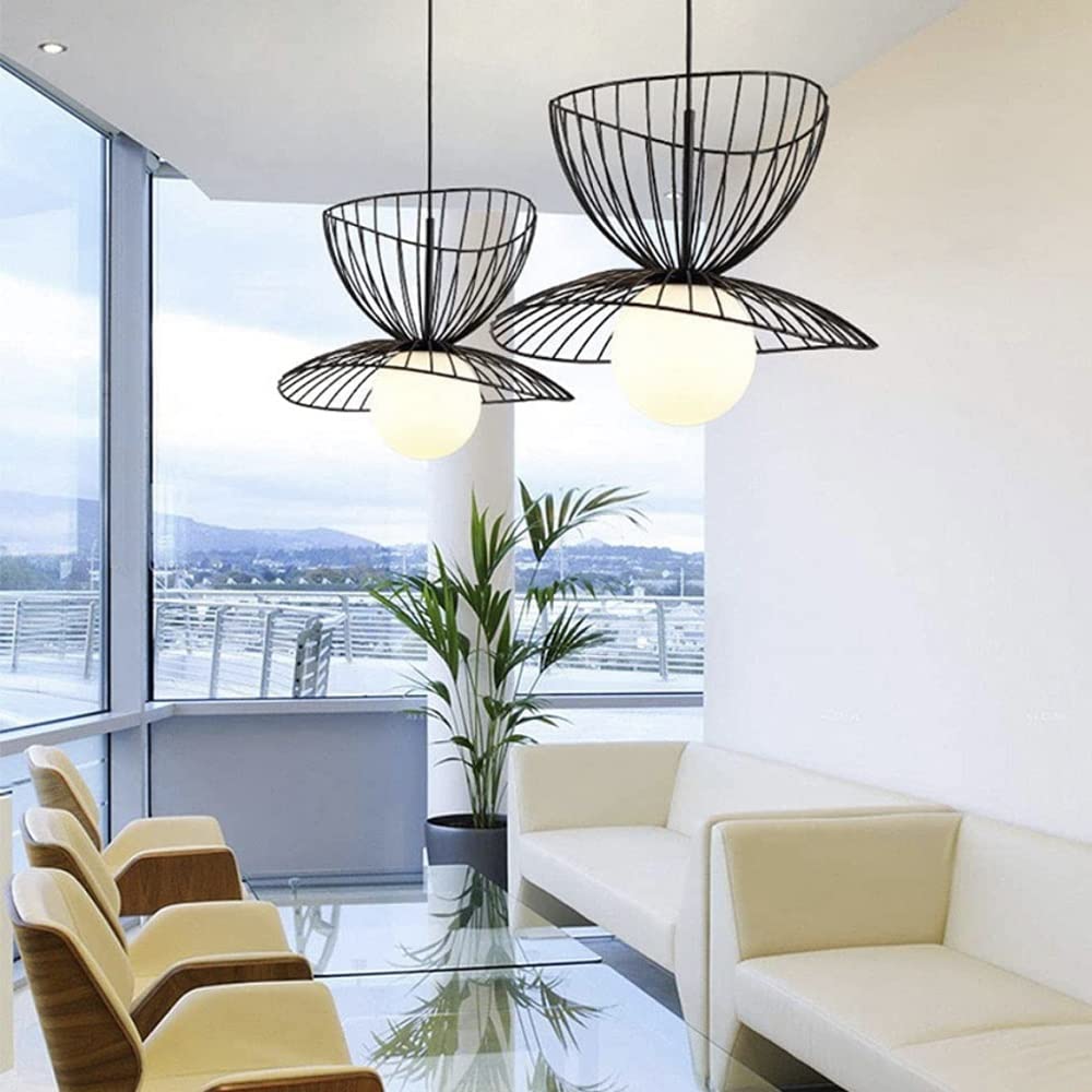 Lampadario Sospensione Moderno In Ferro - Design A Fasce, Attacco E27, Max 60W, Bianco O Nero - Foto 6