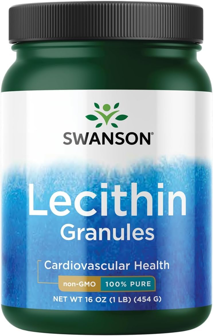 Swanson 100% Pure Lecithin Granules, Non-GMO, 16 oz (1 lb)