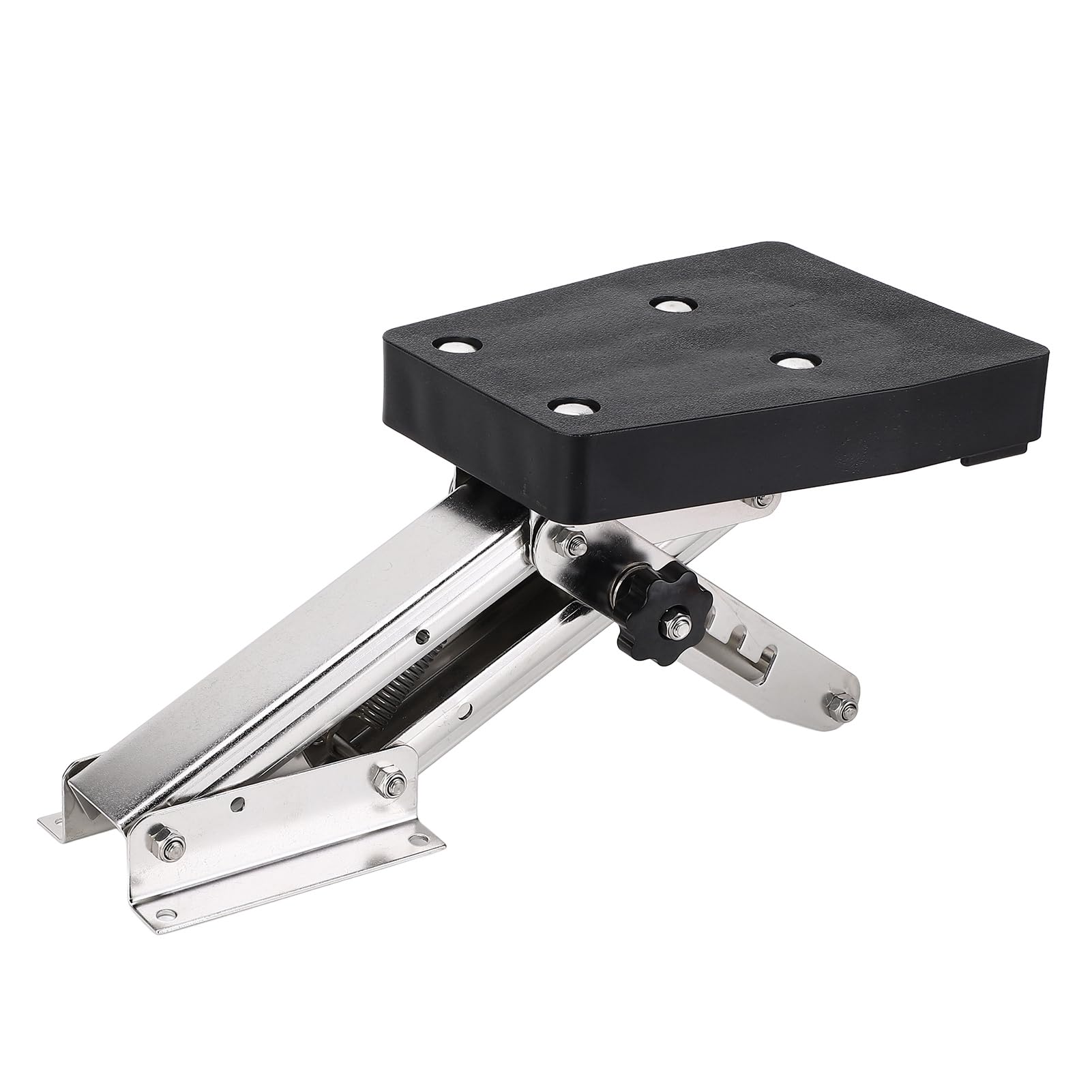 Tissting Bootsmotor Halterung Bracket Edelstahl 25PS 50kg für 2 Takt Außenbordmotor, universelle Motorhalterung für Außenborder mit 5 verstellbaren Positionen und Federunterstützun